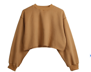 เสื้อครอปแขนยาวแบบสวมศีรษะสำหรับผู้หญิง,เสื้อครอปแขนยาวพิมพ์ลายแบบธรรมดาเซ็กซี่ - Product Image 6