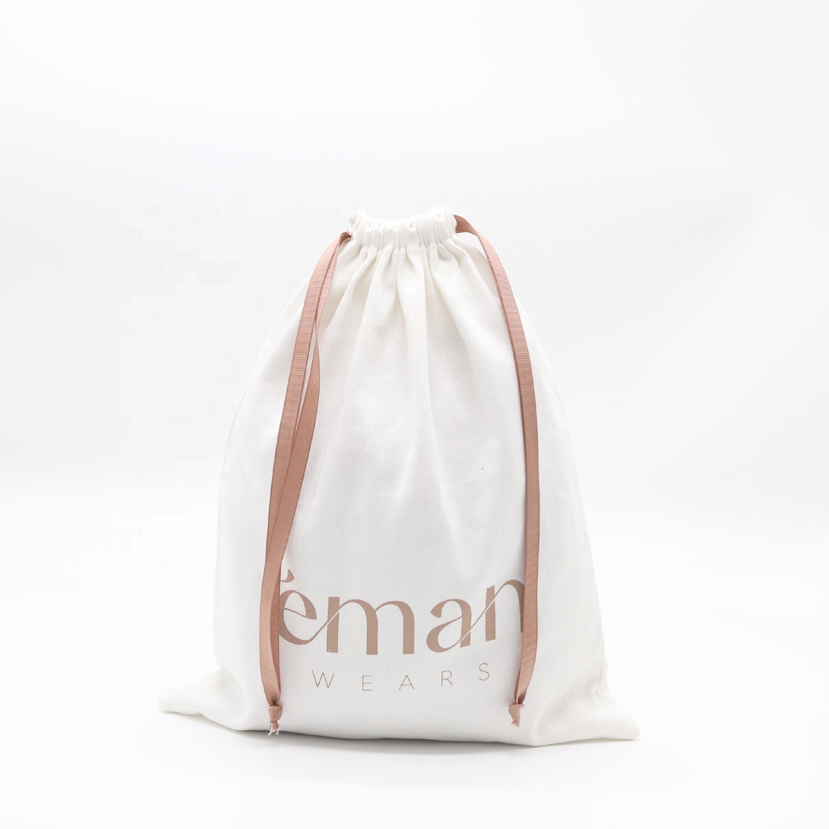 Custom Logo Printed Cotton Gift Handbag Hat Wallet Belt Packaging Pouch Large Twill Cotton Drawstring Shoe Dust Bag