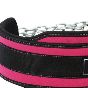 High quality <b>Weight</b> lifting Dipping <b>training</b> Belt with Chain Neoprene Gym Fitness workout Double Support Brace - Product Image 4