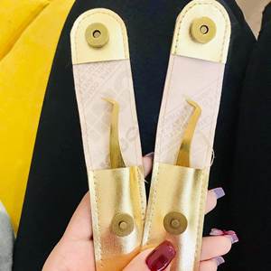 Pinzas de volumen dorado, otras pestañas y herramientas, extensiones de pestañas con logotipo personalizado, pinzas de extensión de pestañas voluminosas - Product Image 2