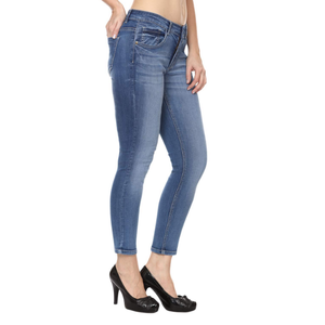 Pantalon en jean skinny droit élégant taille haute pour femmes, coupe confortable et look moderne pour des tenues quotidiennes décontractées - Product Image 2