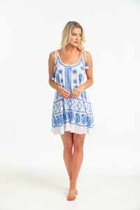 European Mini <b>Dress</b> Vibrant Mexican Floral Embroidered Bohemian Tunic with Customized Tasseled <b>Spaghetti</b> <b>Strap</b> Sexy Hippie Style - Product Image 6