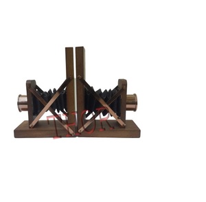 Modèle d'appareil photo en bois marron de collection, serre-livres, support de livre de bureau, décor d'université, finitions chromées - Product Image 6