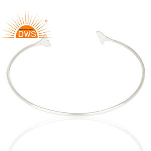 กำไลข้อมือเงินแบบเรียบลายหางปลาโลมาเครื่องประดับอินเดียสำหรับผู้หญิงของขวัญสำหรับทำด้วยมือ925เครื่องประดับเงินสเตอร์ลิง - Product Image 3