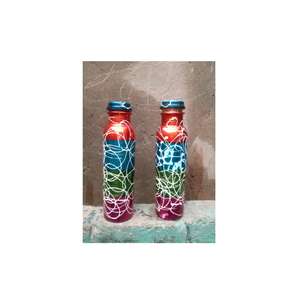 Premium Vantage Modern Luxury Fancy New Design Hot Selling Enamel Colour Finished Pure <b>Copper</b> <b>Water</b> <b>Bottle</b> For Home & Gifting - Product Image 1