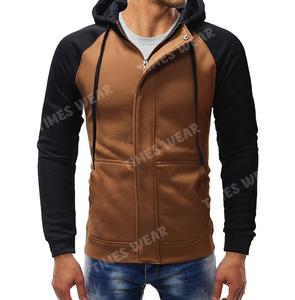Hot Sale <b>Men's</b> <b>Hoodies</b> Customized <b>Zipper</b> Cardigan with Color Block Print Polyester/Cotton Material Good Quality - Product Image 1