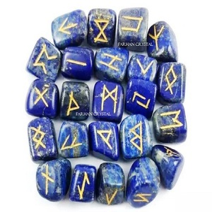 Wholesale Natural Agate Gemstone <strong>Lapis</strong> Lazuli Rune Set Carved Healing Ball &amp; <strong>Globe</strong> Feng Shui India Metaphysical Technique - Product Image 1
