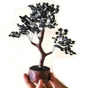 Árbol de obsidiana negra de ágata natural al por mayor, artesanía de piedra semipreciosa para decoración de interiores - Product Image 5