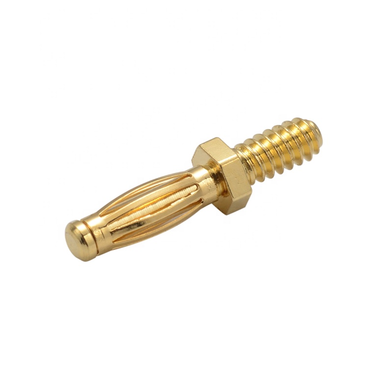 Benutzer definierte M2 M3 M4 M5 Gewinde Typ Bananen stecker 2Mm 2,5 Mm 3,5 Mm 4Mm Gold Pin Bananen stecker