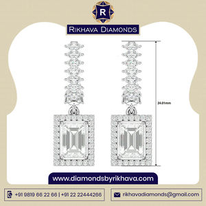 ต่างหูทองขาวบริสุทธิ์10K ทำขึ้นอย่างสวยงามพร้อมเพชรแท้ส่งตรงจากผู้ผลิต - Product Image 2