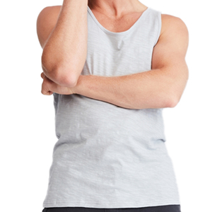 Débardeur extensible uni gris ciel et noir sur mesure OEM pour homme/garçon, collection été - Product Image 5