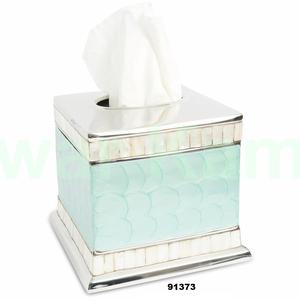 Enamel Finished Steel Table Napkin <b>Tissue</b> <b>Box</b> With Decorative Mother of Pearl Tableware <b>Tissue</b> <b>Box</b> Holder - Product Image 1