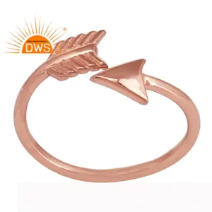 Arrow Shaped New Design Rose Gold Plated Handmade Ring 925 Silver Jewelry Manufacturer