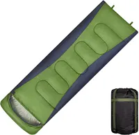 Sac de couchage compact unisexe 4 saisons, imperméable et chaud, léger, vert, carré, camping, voyage en plein air, polyester