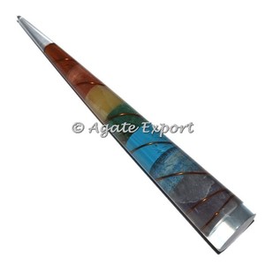 กรวยคริสตัลอัญมณีแกะสลัก7-Chakra พร้อมรูปแบบการรักษาสำหรับตกแต่งบ้านทางศาสนาสไตล์ความรัก - Product Image 3