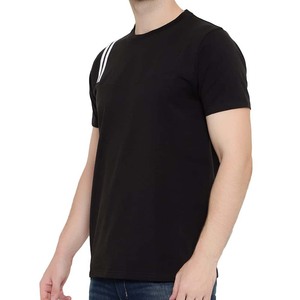 High Quality 100% Cotton T-<b>shirts</b> Custom Mock Neck Black T-<b>Shirt</b> Men Oversized Blank Plain - Product Image 5