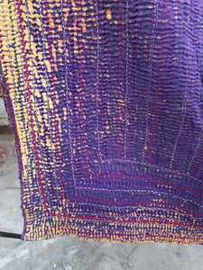 Manta Kantha Vintage al por Mayor con Bordado Hecho a Mano y Diseño de Parches, Dhurries y Decoración del Hogar, Rediseño de Prendas Gudari - Product Image 5