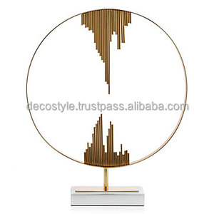 Escultura de disco de Metal plateado - Product Image 2