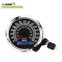 Spidometer GPS Elektrik 85mm Layar Hitam KMH MPH Tampilan Ganda