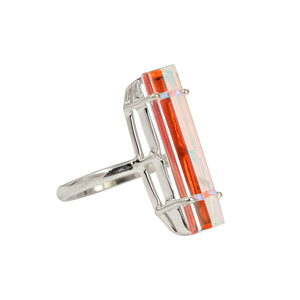 RJR00080 Mystic <b>Quartz</b> Gemstone Multi Color Baguette Eternity Vermeil Manufactured India 925 Sterling Silver <b>Ring</b> Fine Jewelry - Product Image 2