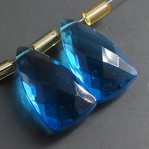 Tanzanite bleu Quartz à facettes longues trillions larme goutte verre pierre boucle d'oreille pour la fabrication de bijoux cristal Lampwork grossiste - Product Image 1