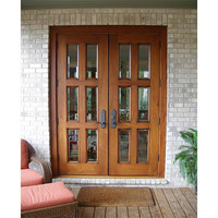 Porte principale en bois de teck, design double porte