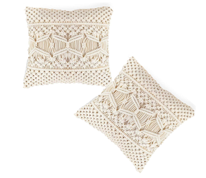 À la main Tissé À La Main En Macramé Coussin Taie d'oreiller de L'inde - Product Image 1