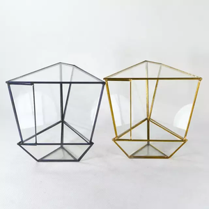 Terrarium en laiton en verre sans plomb pour décoration intérieure pour jardin et intérieur - Product Image 5