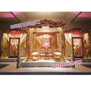 Mandap de mariage vintage en bois, démontable, avec design portable, taille personnalisée et piliers de passage pour la décoration de mariage en Australie - Product Image 1
