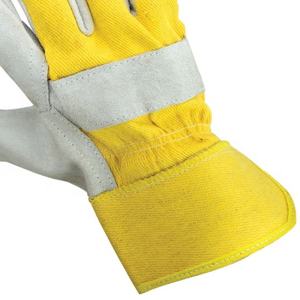 Guantes de trabajo de cuero dividido Rigger canadiense más vendidos, cómodos guantes de seguridad de tela de algodón, cuero de invierno - Product Image 5