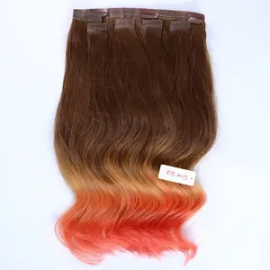 Hot Selling Direct Factory Wholesale 180G Lace Ombre Hair Clip In Extensions Weave Human Hair
