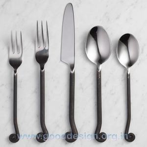 <b>Vintage</b> Rustic Look Stainless Steel Twisted Leaf End Handle <b>Cutlery</b> <b>Set</b> and Flatware - Product Image 3