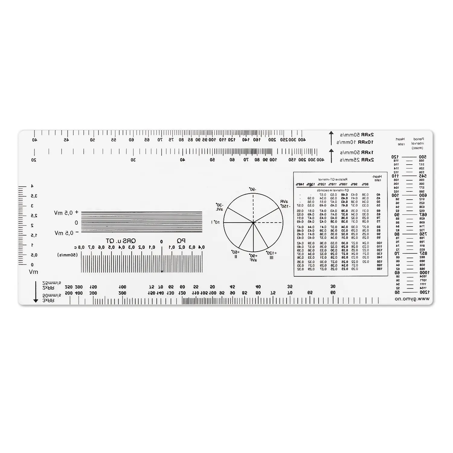 Règle de fréquence cardiaque réglable et personnalisable, règle ECG en plastique, avec Logo OEM imprimé ECG