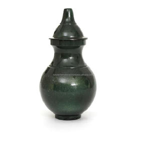 Urnes funéraires en marbre marron de fabrication indienne Urnes funéraires en laiton en gros avec bande de couleur noire Prix bas - Product Image 2