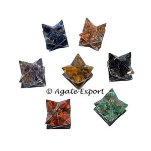 Orgone Chakra Merkaba Star Set para protección EMF Piedra semipreciosa Artesanía - Product Image 1