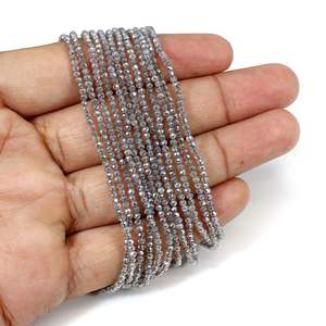 Ishu Gems - Hilo de Cuentas Redondas Facetadas de Labradorita Natural de 8 Quilates, 12.6 Pulgadas, 2 mm, Color Azul, Modelo Hecho a Mano NJ42 MG - Product Image 1