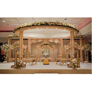 Impresionante Decoración de Mandap para Bodas Indias, Madera Tratada, Fácil Montaje, Tamaño y Color Personalizables, Diseño Tradicional para Bodas Hindúes, Reino Unido - Product Image 1