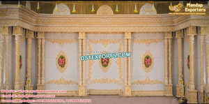 เวทีงานแต่งงานสีทองที่งดงามซิดนีย์เวทีแต่งงานแบบดั้งเดิมศรีลังกางานแต่งงานพิเศษไฟเบอร์แกะสลักเวทีแวนคูเวอร์ - Product Image 3