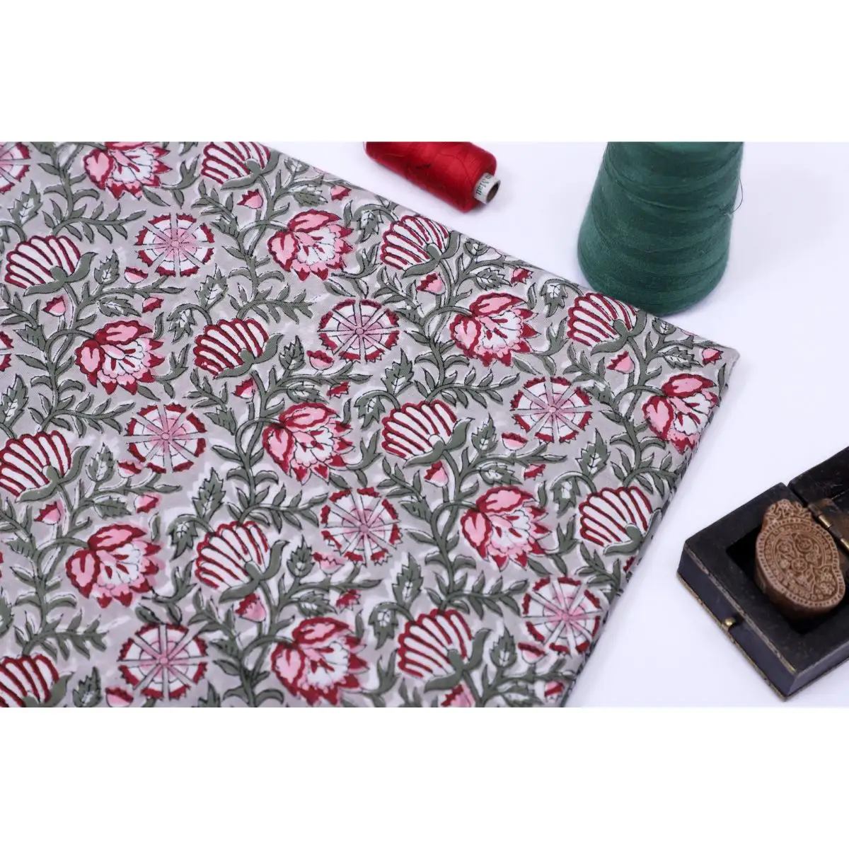 Hint Sanganeri el bloğu baskı % 100% pamuklu kumaş yeni tasarım çiçek baskı etnik eşarp malzemesi
