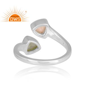 Bague empilable en argent sterling 2026 de qualité supérieure avec péridot naturel et opale d'Éthiopie pour femme - Fabricant de bijoux - Product Image 4