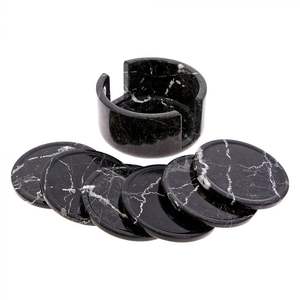 Posavasos de mármol decorativo de uso multifuncional para café, cóctel, taza de cerveza, posavasos de té de mármol, posavasos redondeado - Product Image 3