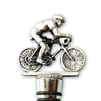 Bouchons de bouteille de vin décoratifs en alliage de zinc avec logo personnalisé pour cyclistes, cadeaux