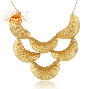 Collier pendentif multi-feuilles en pierre de perles naturelles pour femmes en laiton pour femmes cadeau pour sa collection vintage - Product Image 2