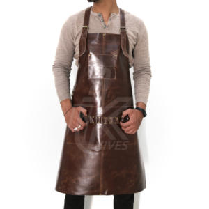 Delantal de carnicero de cuero de vaca de diseño personalizado de alta calidad más vendido, delantal de herramientas sin mangas impermeable, Material PU de alta calidad para barbacoa - Product Image 1