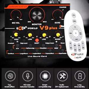 V9-PLUS con control remoto, <span class=keywords><strong>tarjeta</strong></span> <span class=keywords><strong>de</strong></span> <span class=keywords><strong>sonido</strong></span> Bluetooth, dispositivo <span class=keywords><strong>de</strong></span> transmisión en vivo, micrófono capacitivo para ordenador móvil disponible - Product Image 4