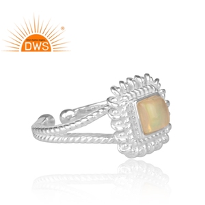 Nouvellement arrivé 925 bague d'empilage réglable en argent fin pour les filles opale de feu bague en pierres précieuses fabricant bijoux Collection classique - Product Image 3