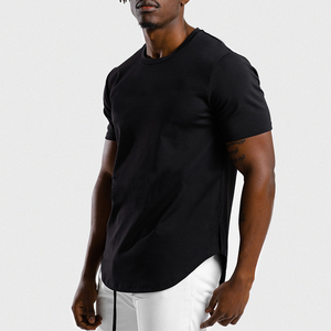 Wholesale <b>Black</b> Blank Side Split Men's Fashion Gym Sportswear T-<b>Shirt</b> - Product Image 3