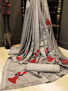 ชุดผ้าส่าหรีผ้าไหมพิมพ์ลายที่สวยงามและกำลังมาแรงสำหรับผู้หญิงอินเดียชุดสตรีแบบสวมราคาถูกอัลโฟนูเมโร - Product Image 6