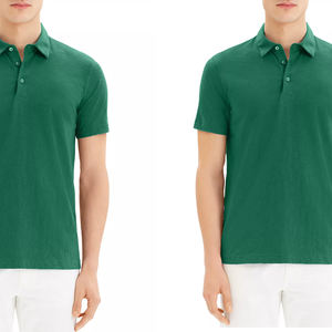 Polo personnalisé OEM, nouvelle arrivée, couleur verte, pour hommes/garçons, 100% coton piqué, tissu de haute qualité - Product Image 2