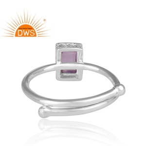 Anillo de piedras preciosas de amatista, joyería hecha a mano, de diseño de plata fina 925 - Product Image 4